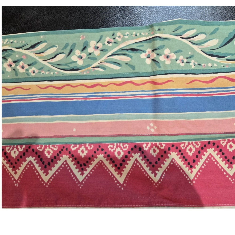 Unbranded Floral‎ Valance Green Pink Vintage Cottagecore 26x18 Good - Picture 9 of 12